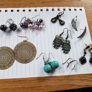 Lot of 9 pairs of earrings for sale
